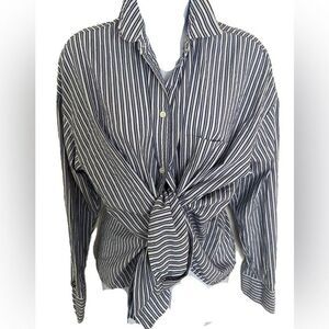 Vince Striped Button Down Shirt- S blue /gray /white striped , cotton ,